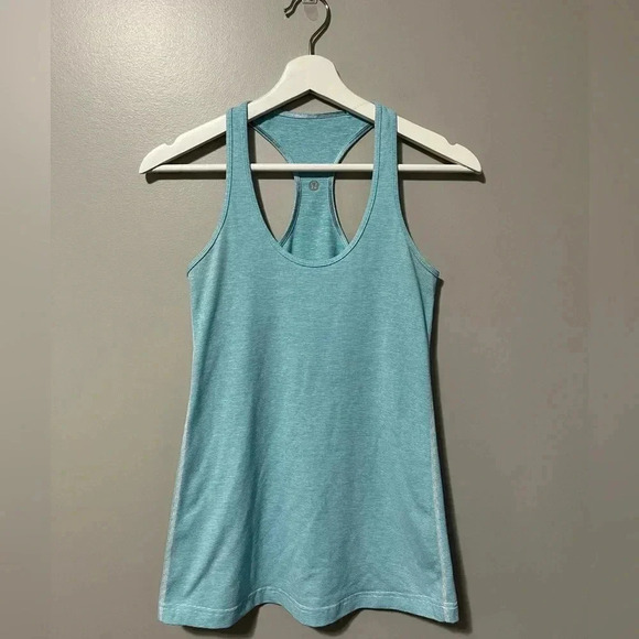 Lululemon Cool Racerback Tank Teal Wee Stripe - Picture 1 of 7